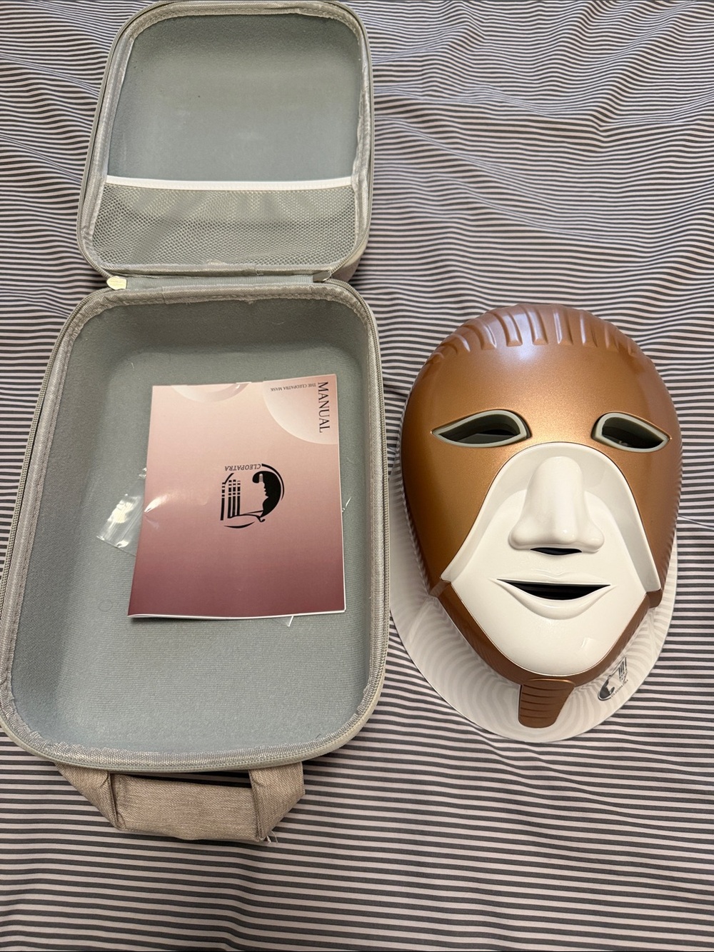 LED Cleopatra Facial Mask Therapy Device - Bronze & White - Picture 2 of 5